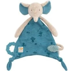 Moulin Roty Doudou Attache-tétine à Broder Eléphant Sous Mon Baobab