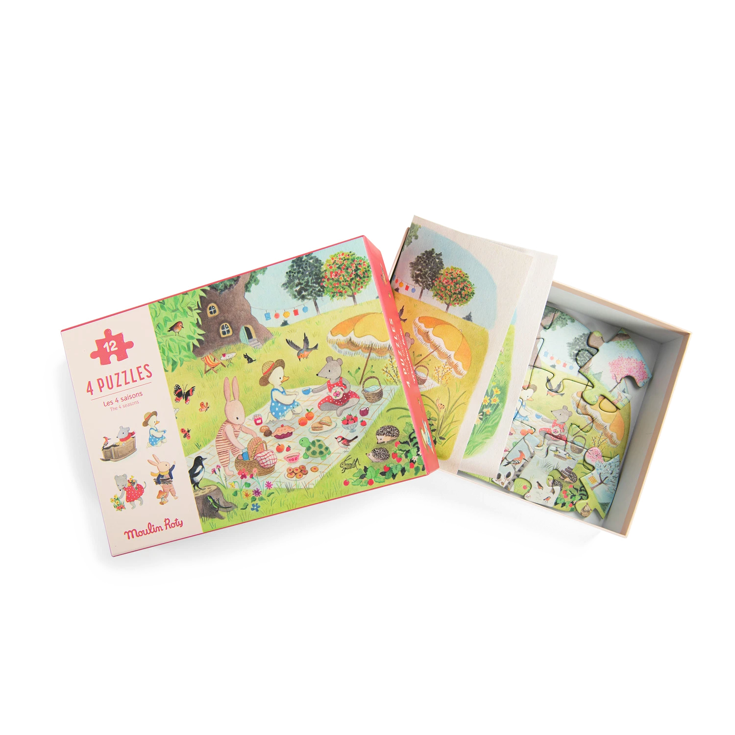 Moulin Roty 4 Mini Puzzles Des Saisons 12 Pièces – Image 2