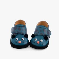 Moulin Roty Chaussons Cuir Panthère Bleu 9 Moulin Roty Chaussons Cuir Panthère Bleu -Moulin Roty 668520 3 gris 4