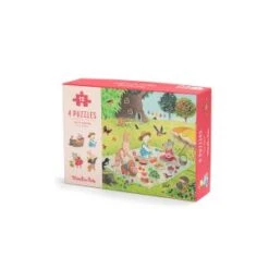 Moulin Roty 4 Mini Puzzles Des Saisons 12 Pcs La Grande Famille