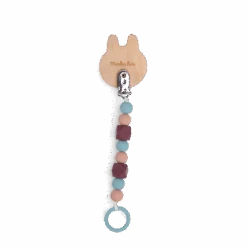 Moulin Roty Attache-tétine Bois Et Silicone Lapin -Moulin Roty Attachetetine bois et silicone Lapin Apres la pluie Moulin Roty 2