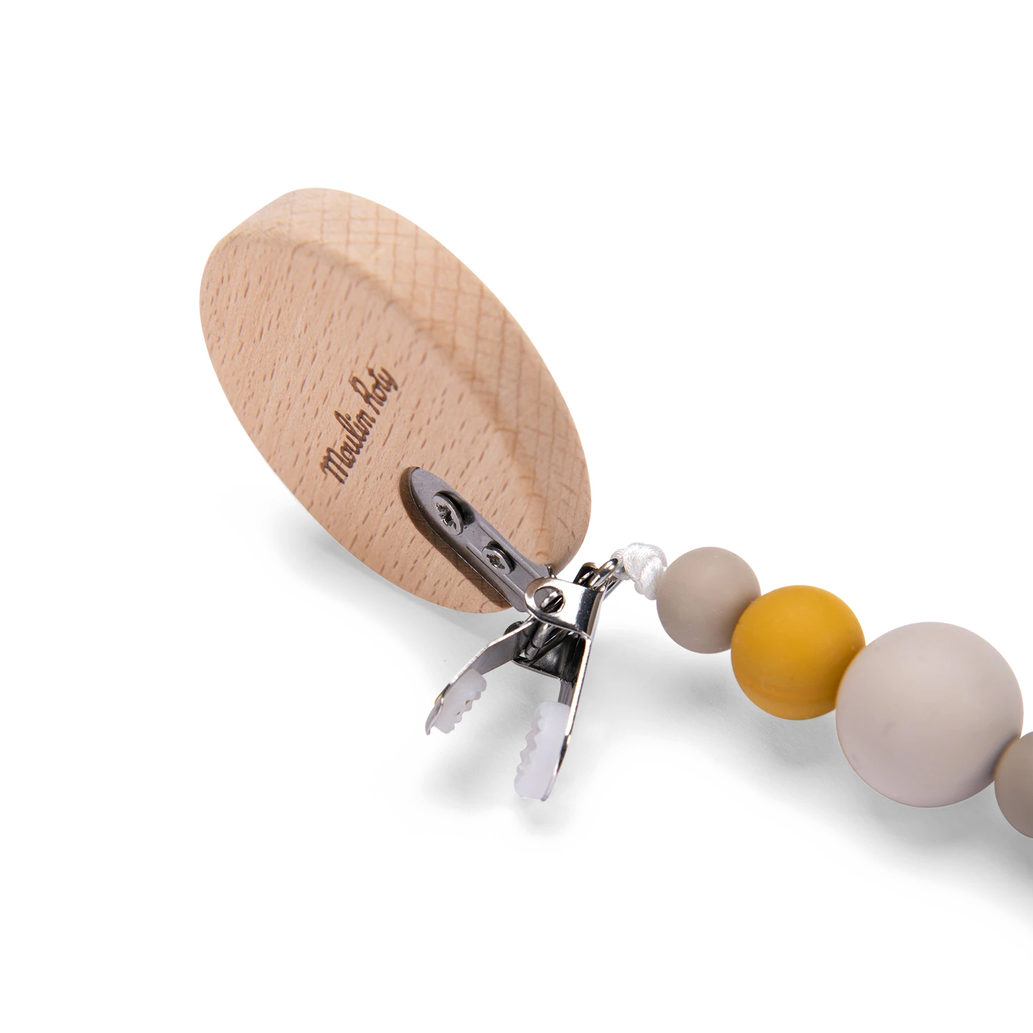 Moulin Roty Attache-tétine Bois Et Silicone Lion – Image 4