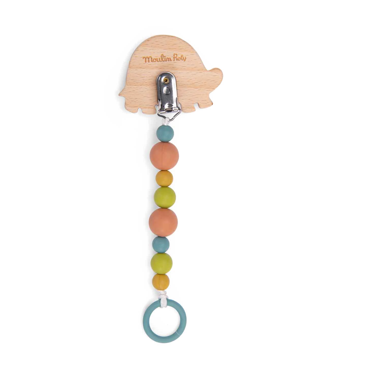 Moulin Roty Attache-tétine Bois Et Silicone Tortue – Image 3