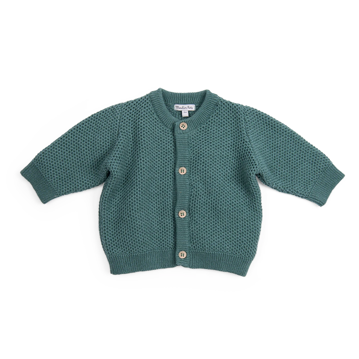 Moulin Roty Cardigan En Tricot Nid D'abeille - Iguane – Image 2