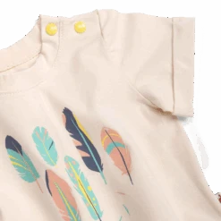 Moulin Roty Héloïse Tee-shirt Jersey Motif Plumes -Moulin Roty Heloise teeshirt jersey ecru motif plumes Bord de mer Moulin Roty 1 1