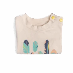 Moulin Roty Héloïse Tee-shirt Jersey Motif Plumes -Moulin Roty Heloise teeshirt jersey ecru motif plumes Bord de mer Moulin Roty 2 1