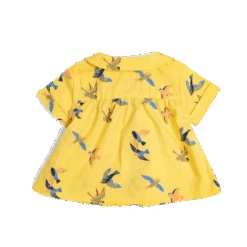 Moulin Roty Henriette Chemise Jaune Motif Hirondelles -Moulin Roty Henriette chemise popeline jaune imprime allover hirondelles Bord de mer Moulin 1 1