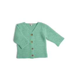 Moulin Roty Herbe Cardigan Tricot Vert