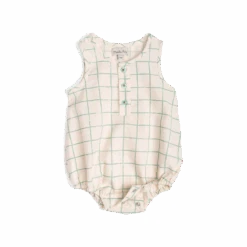 Moulin Roty Honoré Combinaison écrue Carreaux Verts 5 Moulin Roty Honoré Combinaison écrue Carreaux Verts -Moulin Roty Honore combinaison coton ecru carreaux verts Bord de mer Moulin Roty 1 1