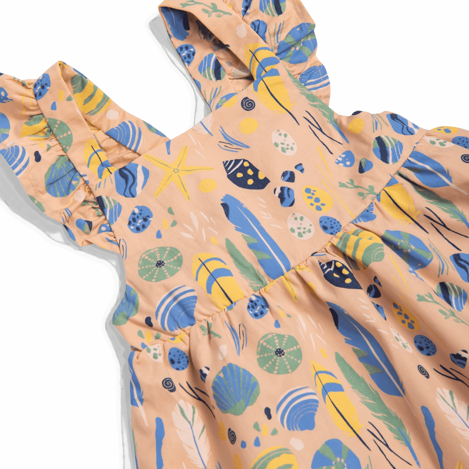 Moulin Roty Honorine Robe Popeline Rose Motif Coquillages – Image 2