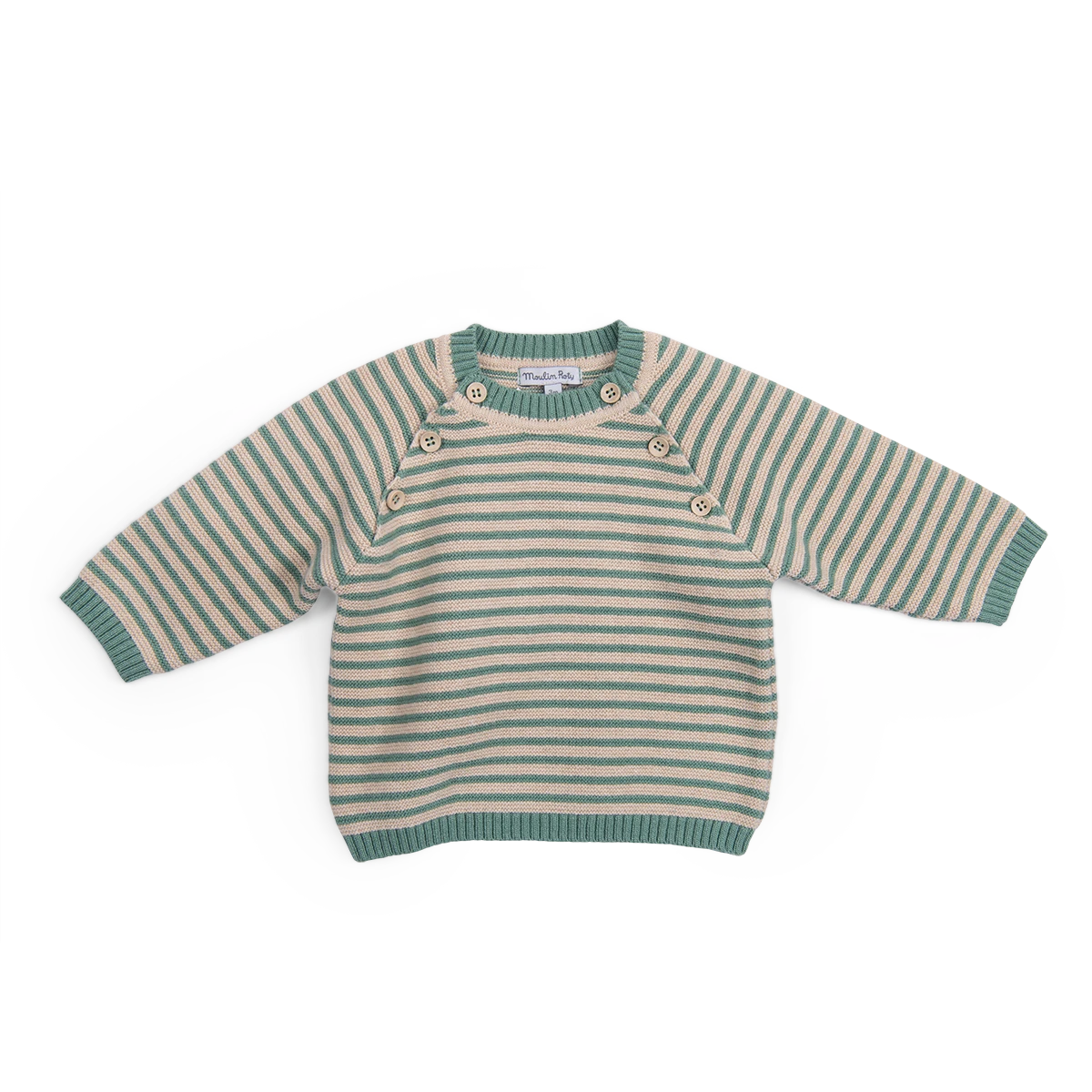 Moulin Roty Pull En Tricot Rayé - Igname – Image 2