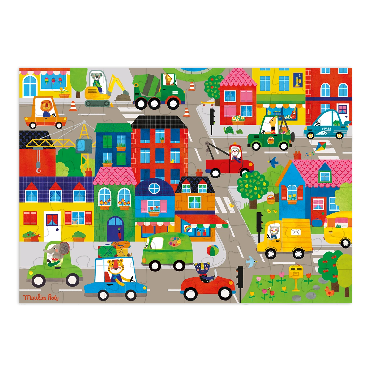 Moulin Roty Puzzle En Ville 48 Pcs 2 Moulin Roty Puzzle En Ville 48 Pcs – Image 2
