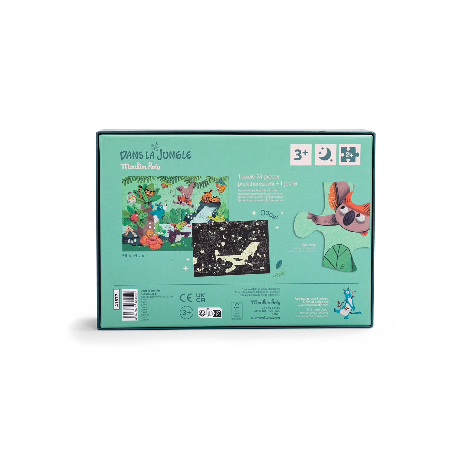 Moulin Roty Puzzle Phosphorescent La Cascade 24 Pièces – Image 6
