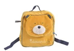 Moulin Roty Sac à Dos à Broder Chat Moutarde Lulu -Moulin Roty Sac a dos a broder chat moutarde Lulu Les Moustaches Moulin Roty 2