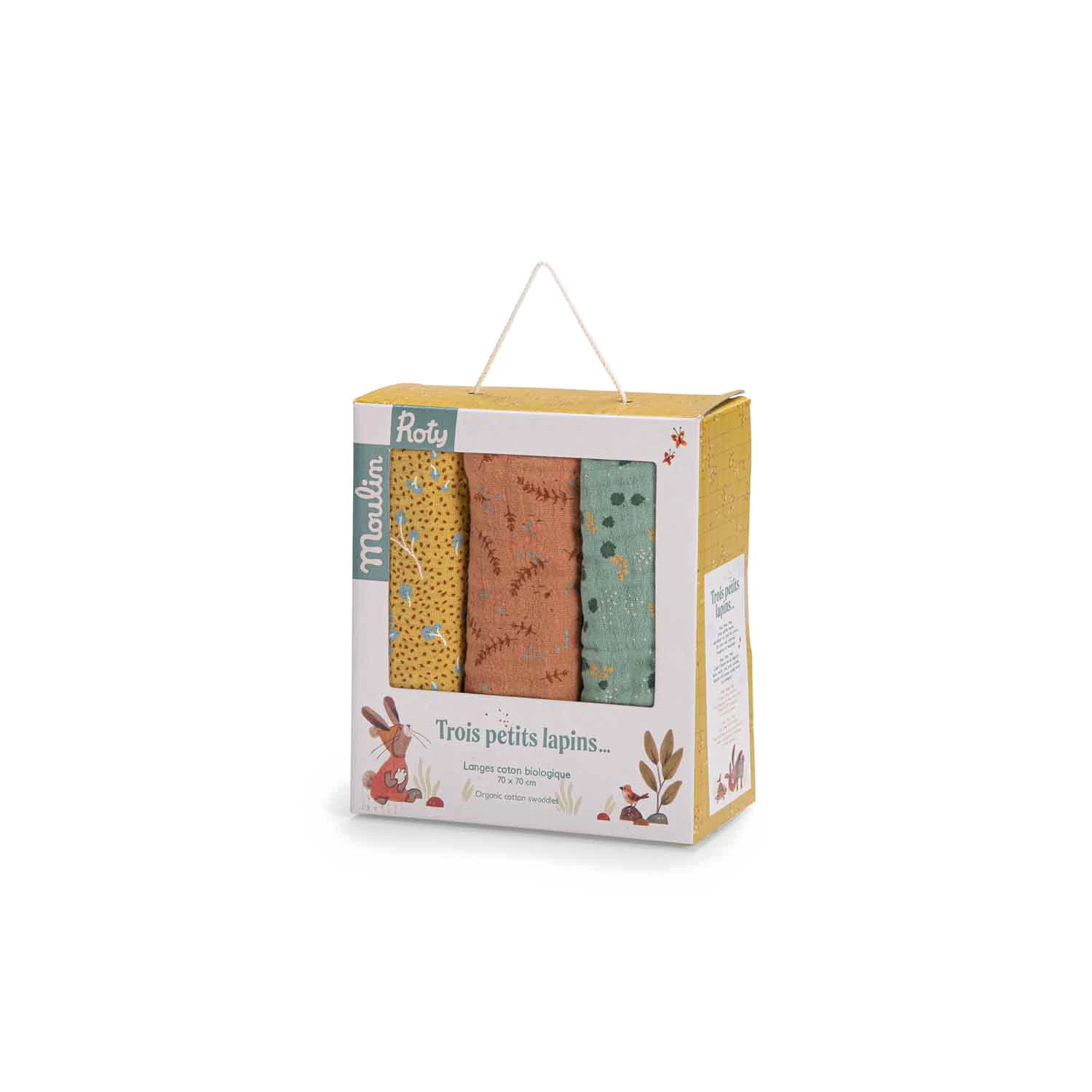 Moulin Roty Set De 3 Langes Imprimés (sauge/argile/ocre) – Image 8