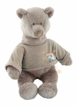 Moulin Roty Basile & Lola Céladon Peluche Ours Gris Beige Bleu