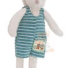 Moulin Roty La Grande Famille Léon Le Hérisson Peluche Bleu Gris