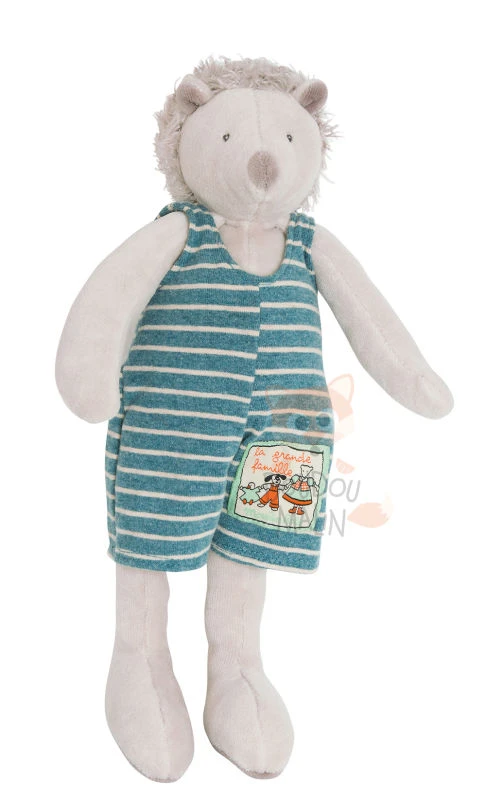 Moulin Roty La Grande Famille Léon Le Hérisson Peluche Bleu Gris 1 Moulin Roty La Grande Famille Léon Le Hérisson Peluche Bleu Gris