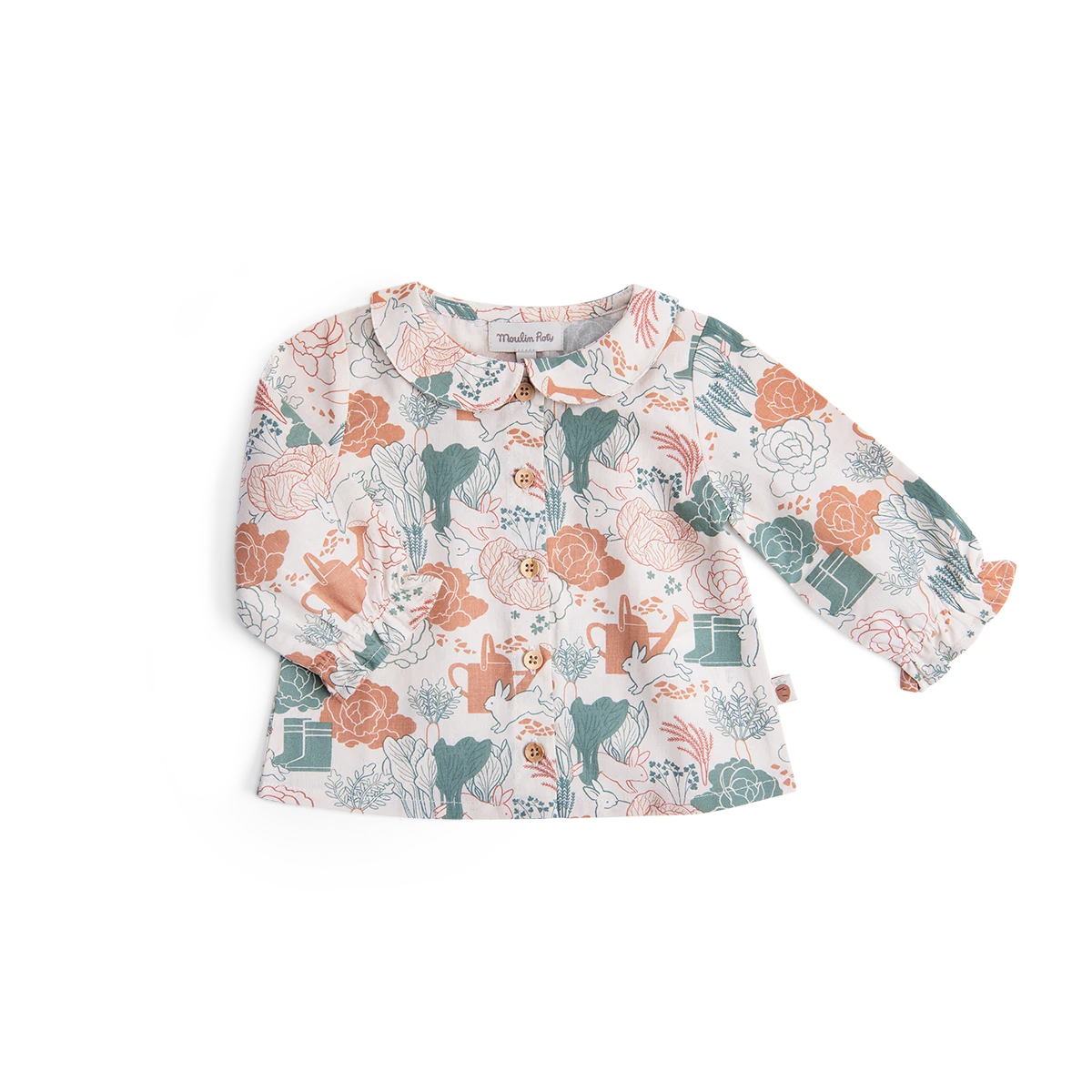 Moulin Roty Blouse En Coton Imprimé Potager - Isée 1 Moulin Roty Blouse En Coton Imprimé Potager - Isée