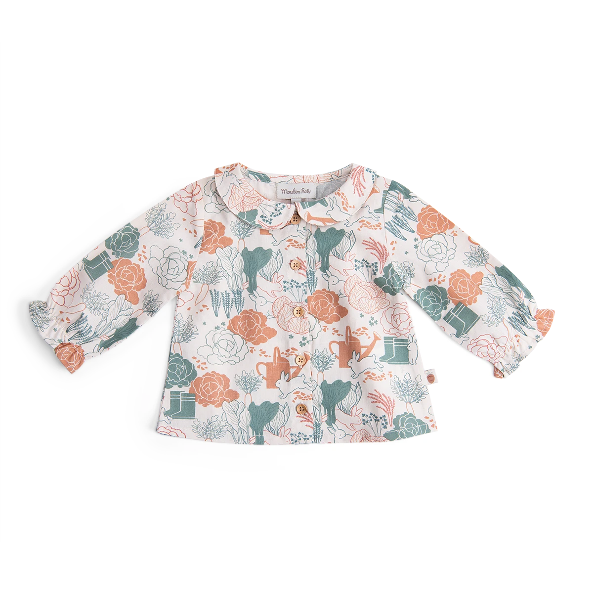 Moulin Roty Blouse En Coton Imprimé Potager - Isée 2 Moulin Roty Blouse En Coton Imprimé Potager - Isée – Image 2