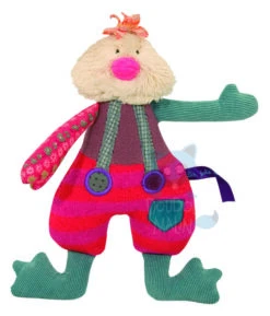 Moulin Roty Les Jolis Pas Beaux Doudou Poule Violet Vert Rouge