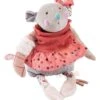 Moulin Roty Les Jolis Trop Beaux Peluche Souris Rouge Gris 30 Cm