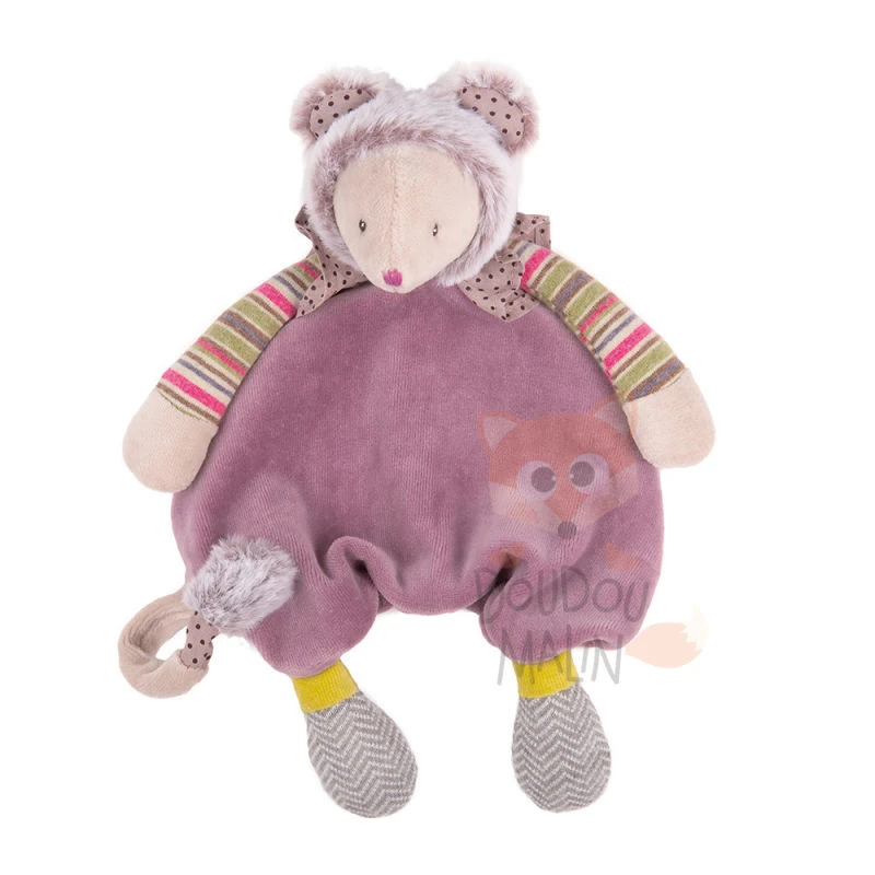 Moulin Roty Les Pachats Doudou Plat Souris Violet 1 Moulin Roty Les Pachats Doudou Plat Souris Violet