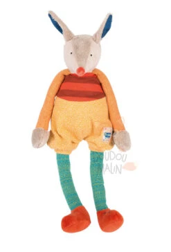 Moulin Roty Les Zig Et Zag Peluche Zao Le Chien Jaune Rouge Vert