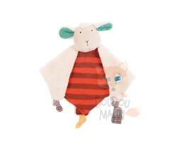 Moulin Roty Les Zig Et Zag Doudou Plat Zéphyr Le Mouton Rouge Beige